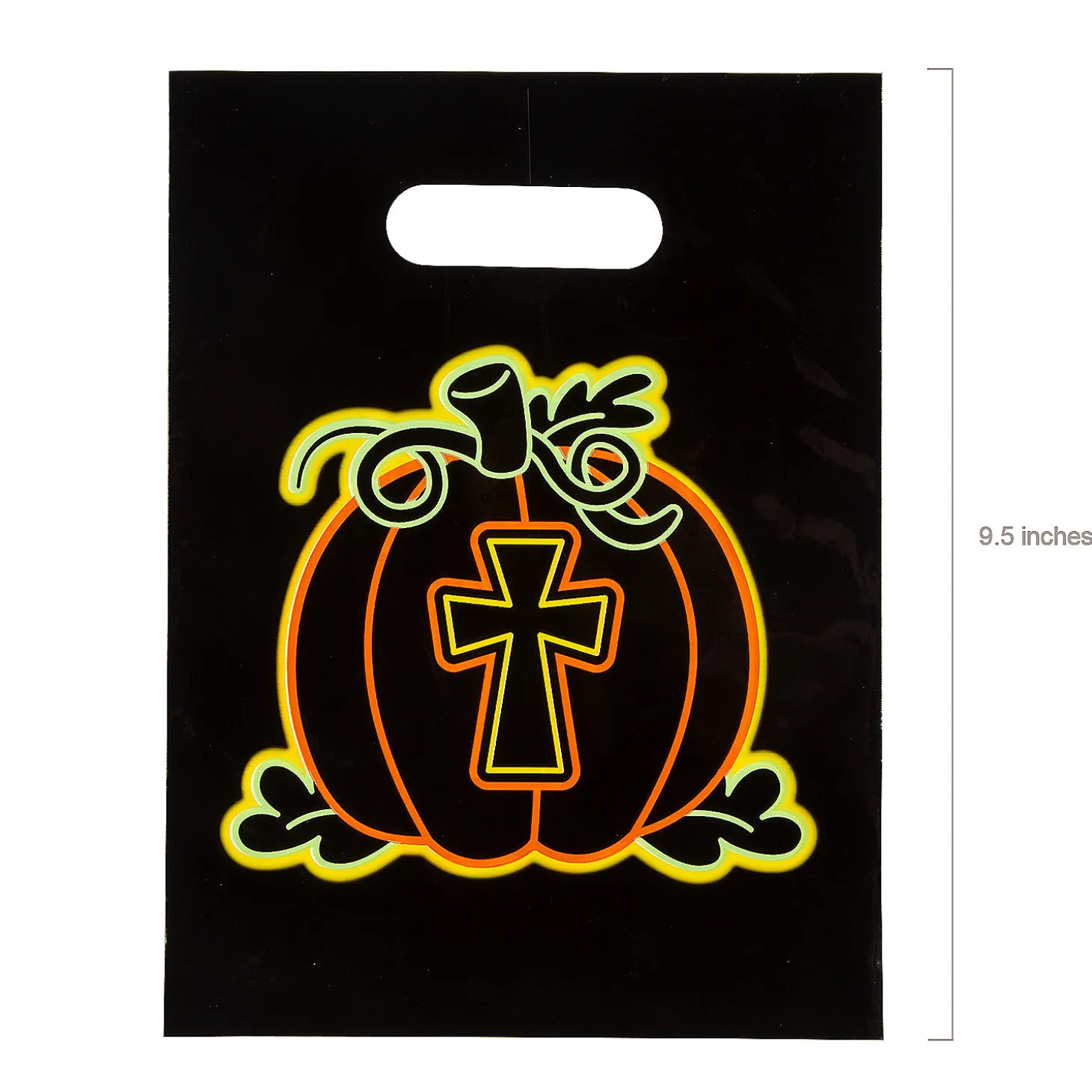 7" X 9 1/2" Bulk 50 Pc. Neon Christian Pumpkin Goody Bags