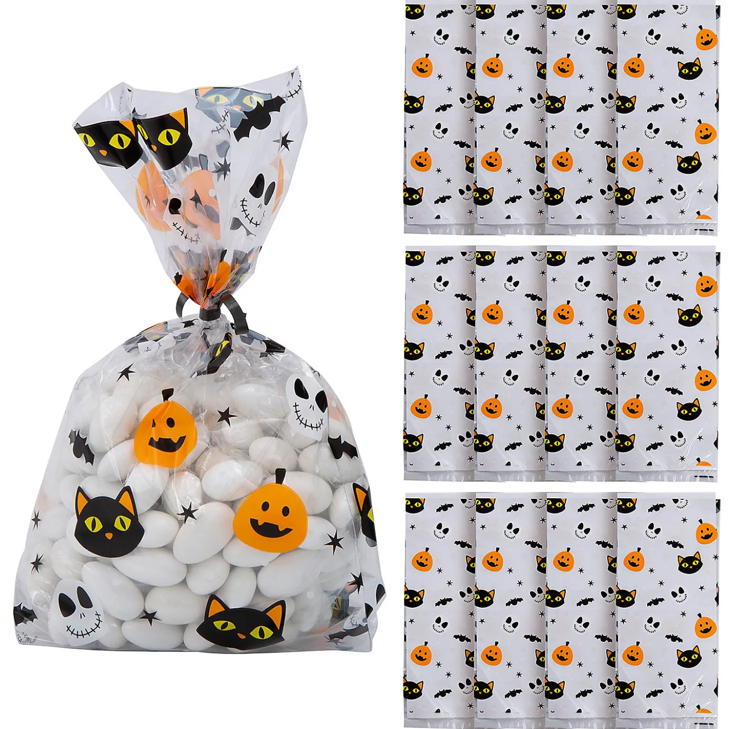 5" X 11 1/2" Halloween Character Cellophane Bags - 12 Pc.
