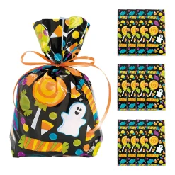 5" X 11 1/2" Halloween Ghost Cellophane Treat Bags - 12 Pc.