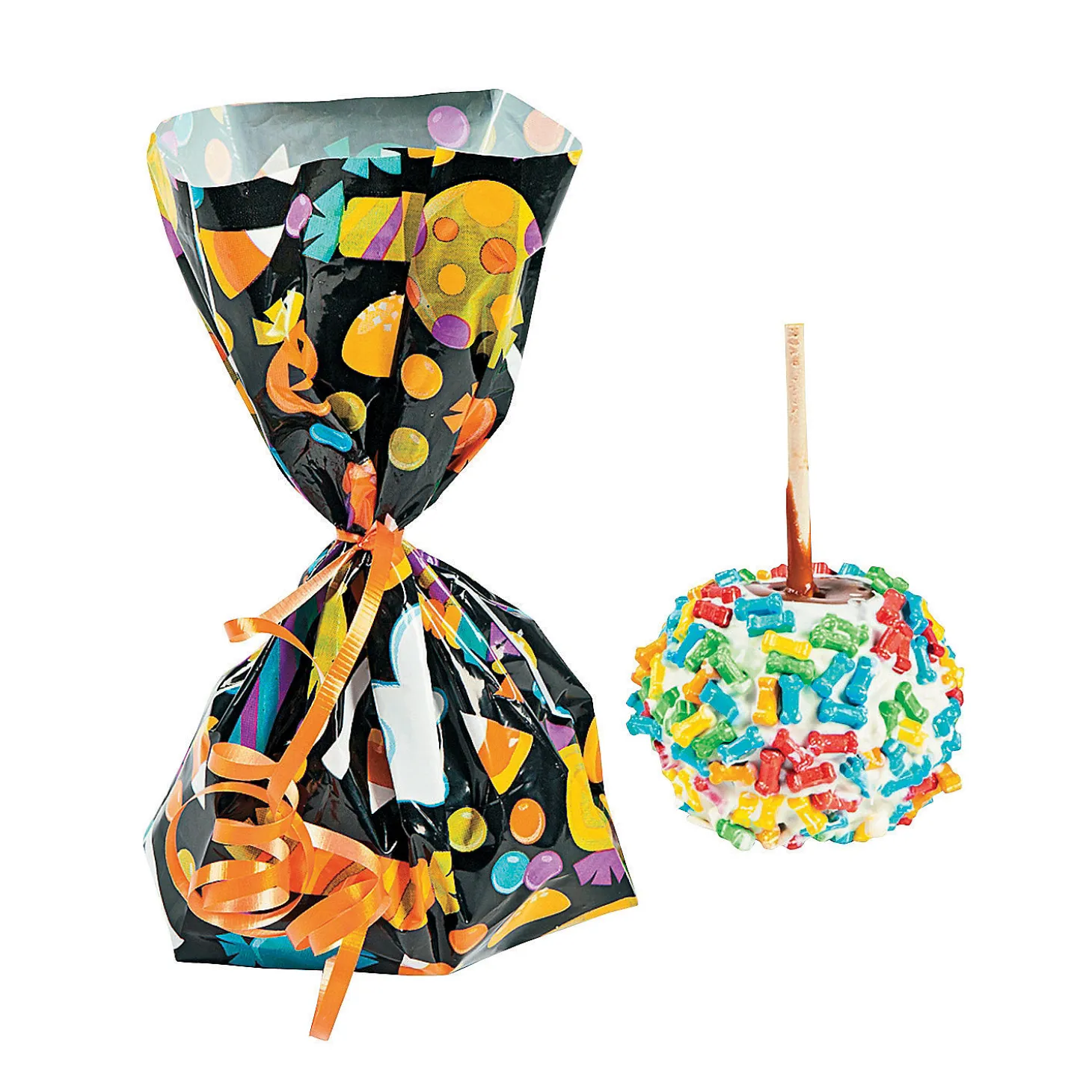 5" X 11 1/2" Halloween Ghost Cellophane Treat Bags - 12 Pc.