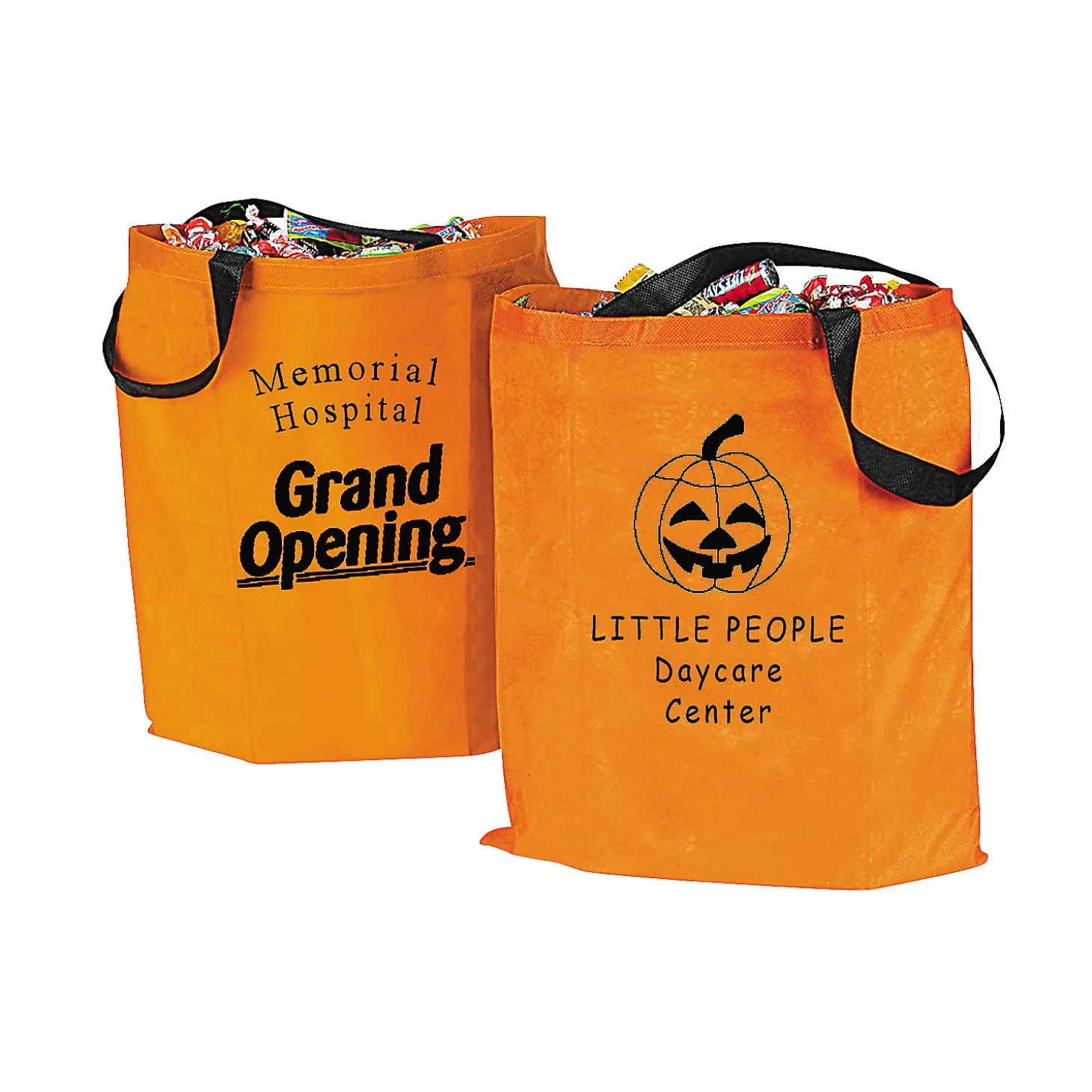 15" X 16 1/2" Large Jack-O'-Lantern Tote Bags - 12 Pc.