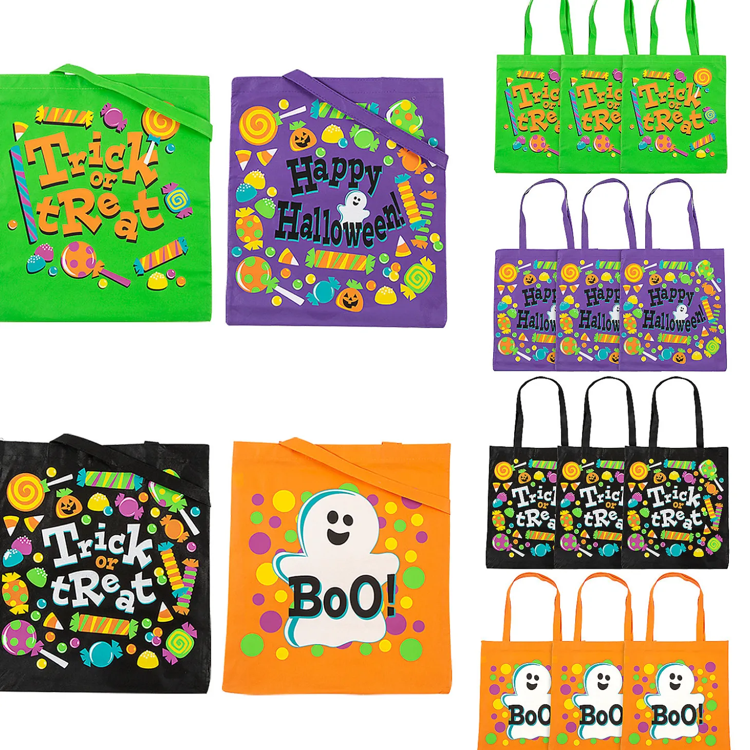 15" X 16 1/2" Large Trick-Or-Treat Tote Bags - 12 Pc.