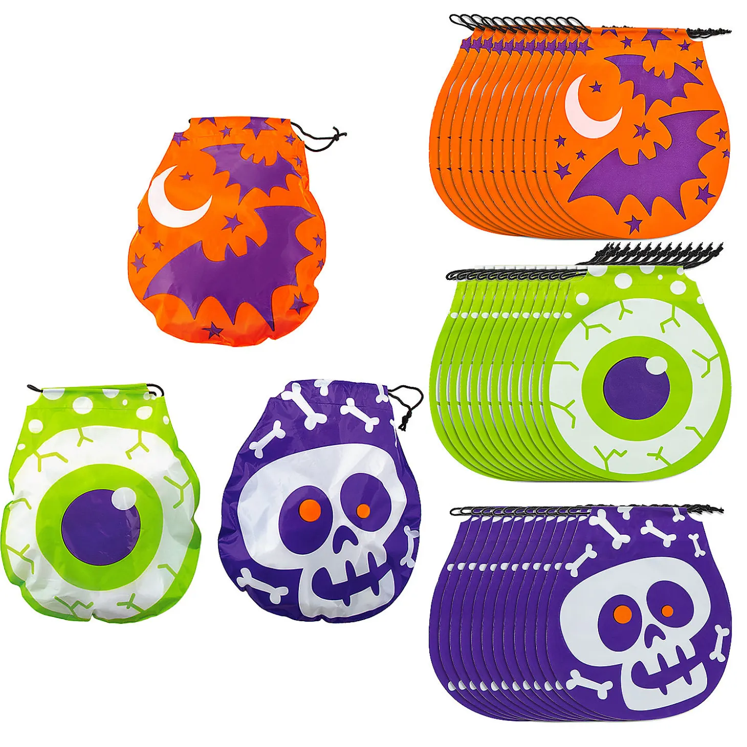 7" X 8 1/4" Small Halloween Drawstring Treat Bags - 36 Pc.