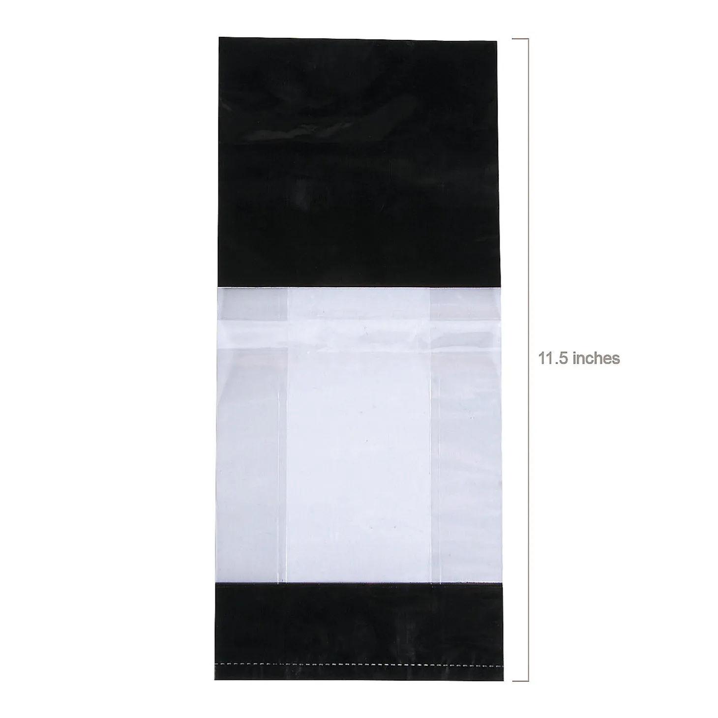 5" X 2 1/2" X 11" Medium Metallic Banded Cellophane Bags - 12 Pc.