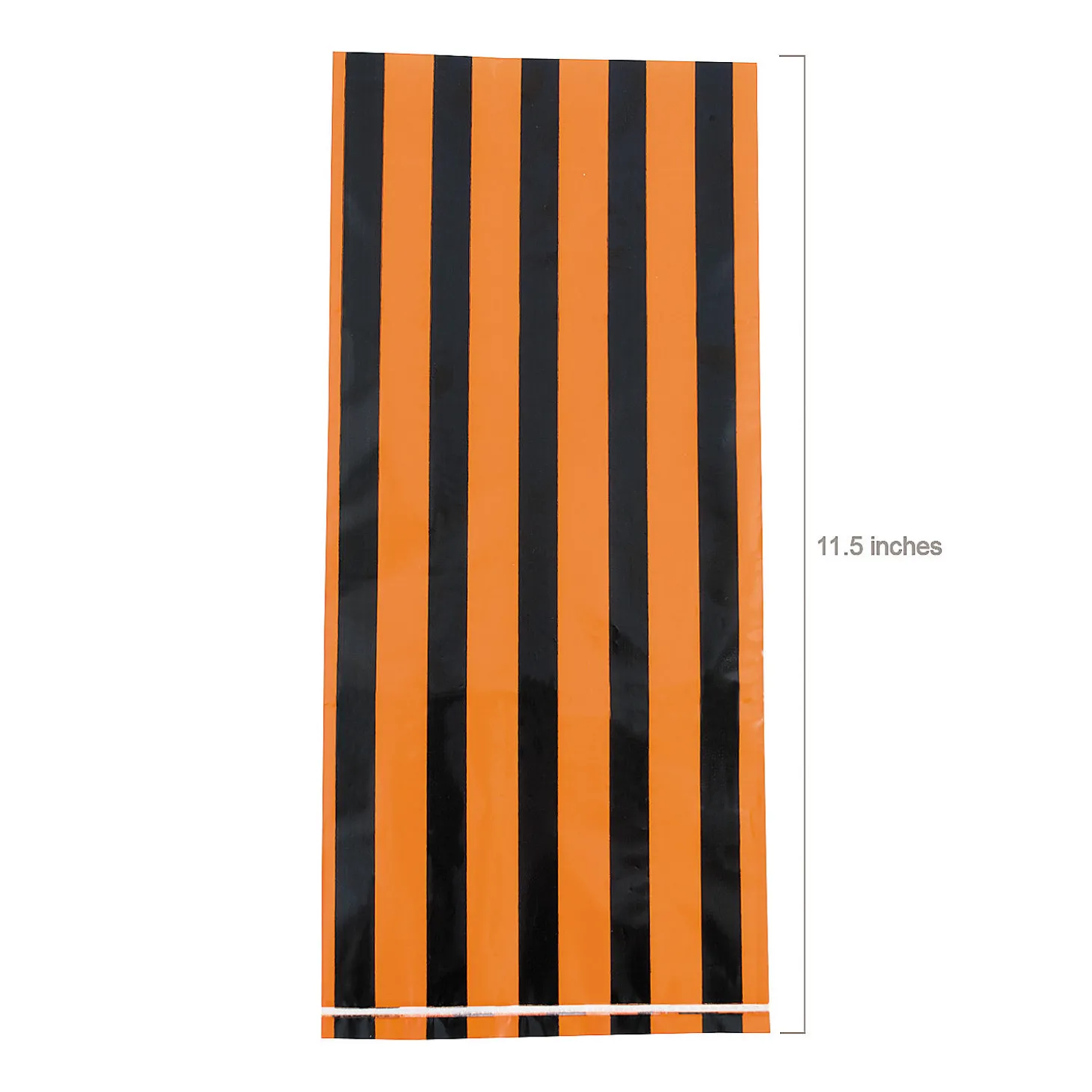 5" X 11" Black & Orange Striped Cellophane Treat Bags - 12 Pc.