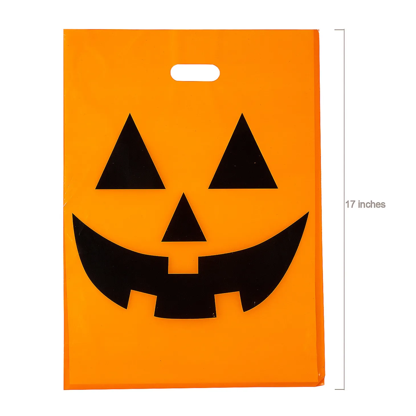 12" X 17" Bulk 50 Pc. Large Jack-O'-Lantern Halloween Plastic Goody Bags