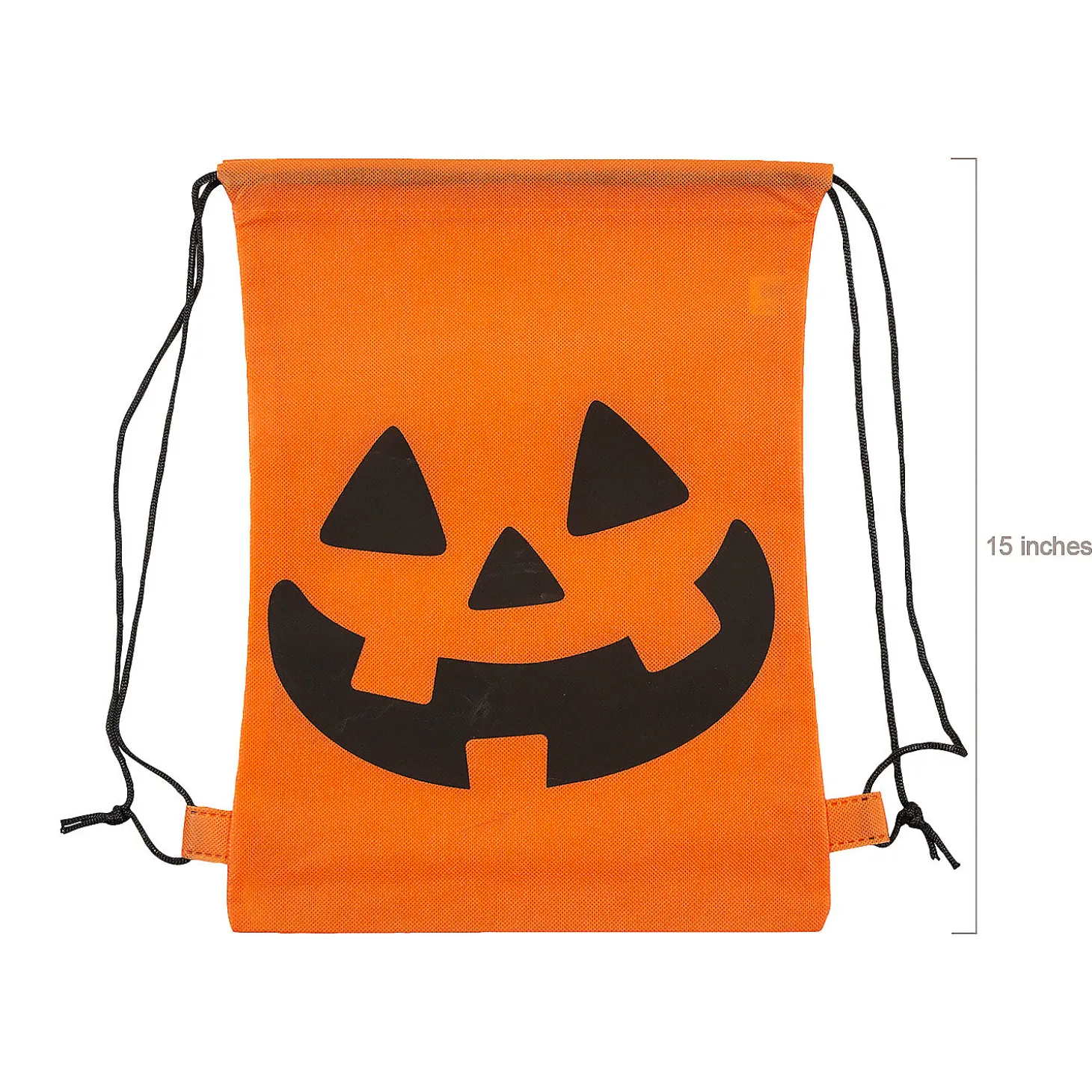 12" X 15" Bulk 50 Pc. Medium Jack-O'-Lantern Nonwoven Drawstring Bags