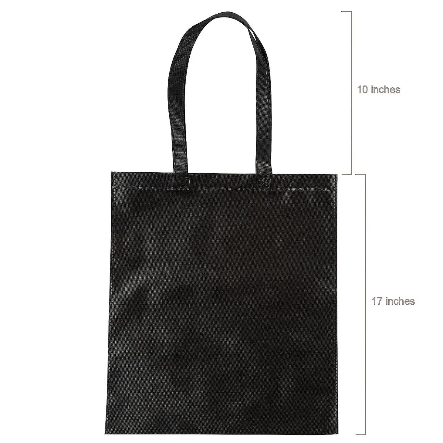 15" X 17" Large Black Tote Bags - 12 Pc.