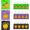 15" X 15" Large Nonwoven Glow-In-The-Dark Christian Pumpkin Tote Bags - 12 Pc.
