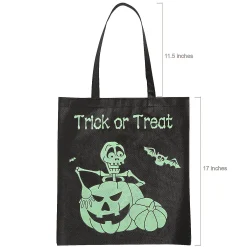 15" X 17" Large Nonwoven Glow-In-The-Dark Halloween Tote Bags - 12 Pc.