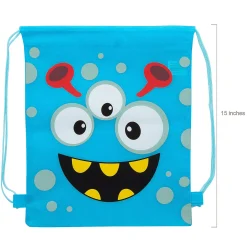 12" X 15" Medium Nonwoven Silly Monster Drawstring Bags - 12 Pc.
