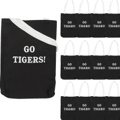 10 X 12 Personalized Medium Black Canvas Tote Bags - 12 Pc.