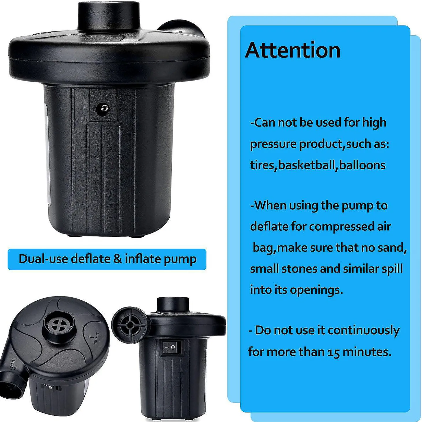 Agptek Electric Air Pump For Inflatables Air Mattresses