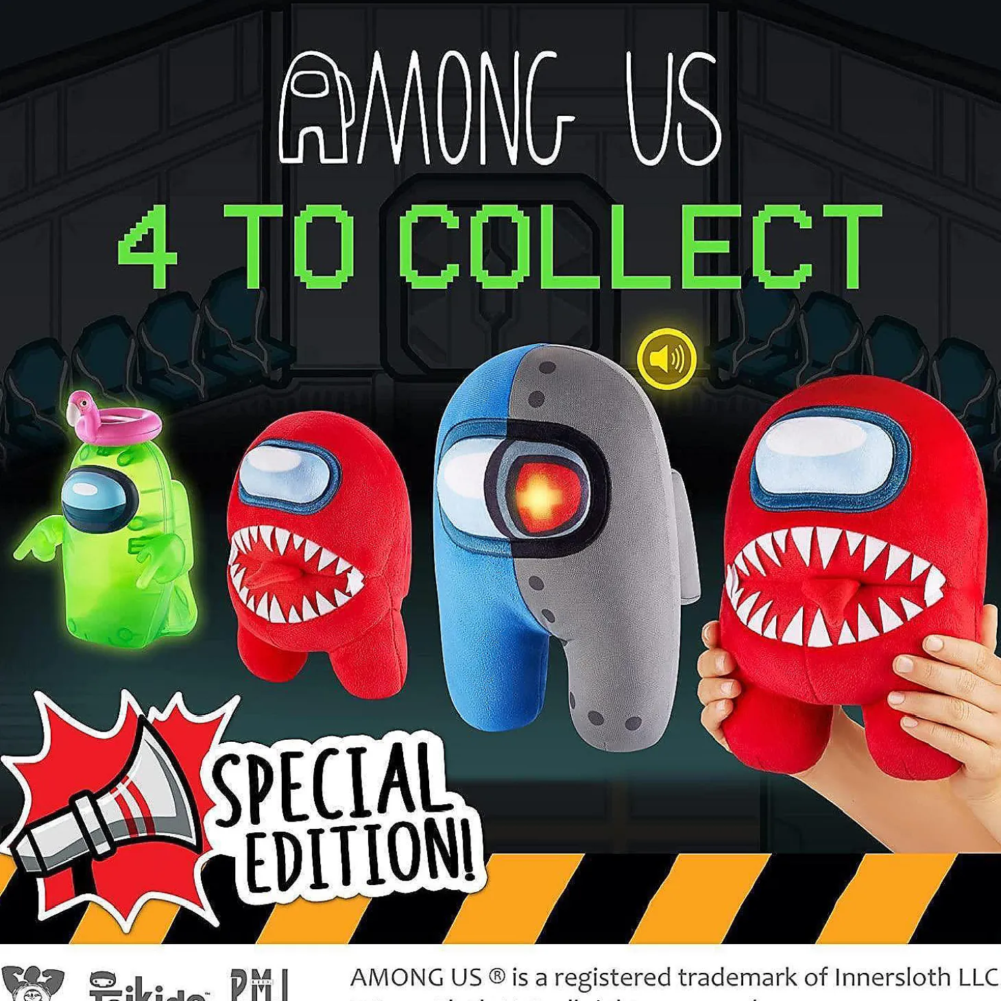 Among Us Red Impostor With Tongue Teeth Plush Huggable Plushie 10" Doll Figure Pmi International