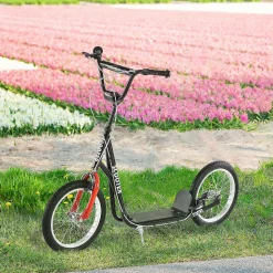 Aosom Kick Scooter W/Rear Dual Brakes 5Yr+ Black