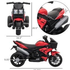 Aosom 6V Kids Motorcycle Electric Ride On W/ Music Red