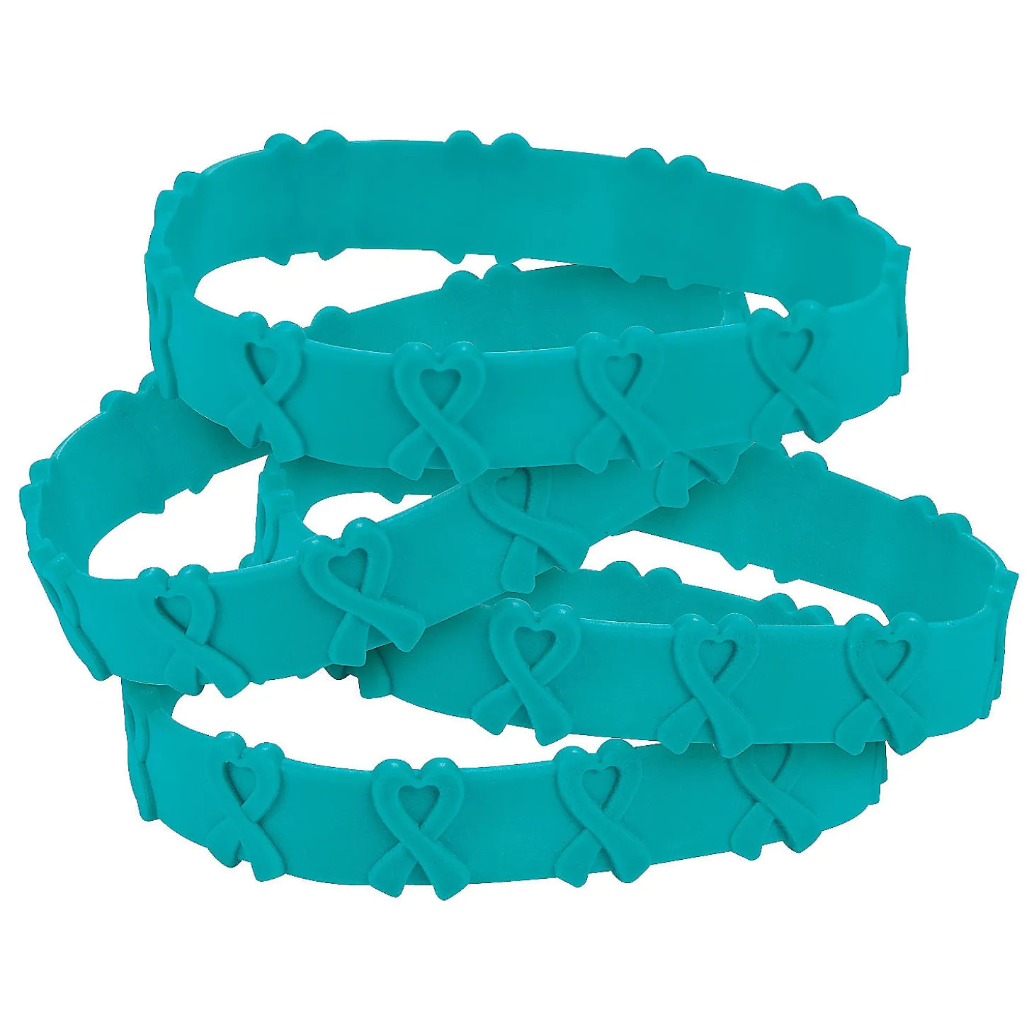 Awareness Ribbon Pop-Out Rubber Bracelets - 24 Pc.