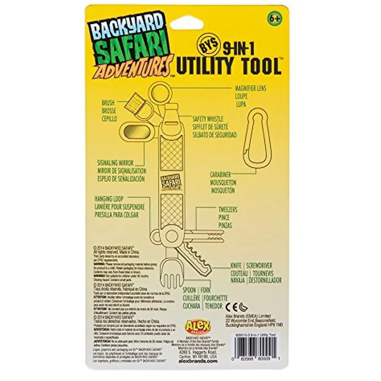 Backyard Safari Adventures 9-In-1 Utility Tool Field Tools Kids Outdoor Activity