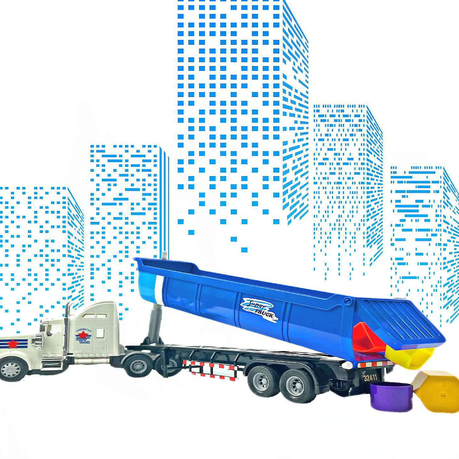 Big Daddy Big Rig Heavy Duty Tractor Trailer Transport Series Dump Truck Tractor Trailer Long Haul Dump Truck