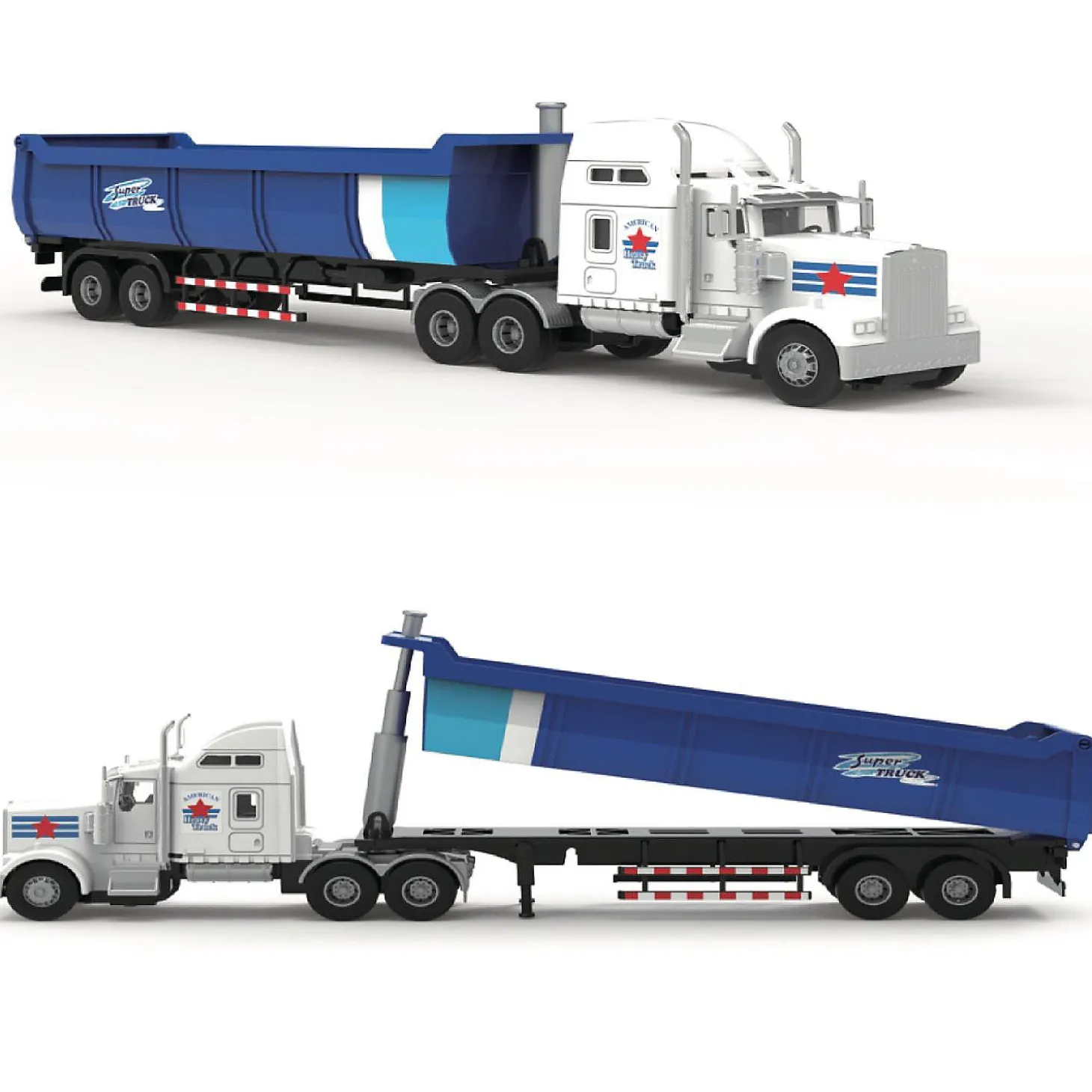 Big Daddy Big Rig Heavy Duty Tractor Trailer Transport Series Dump Truck Tractor Trailer Long Haul Dump Truck