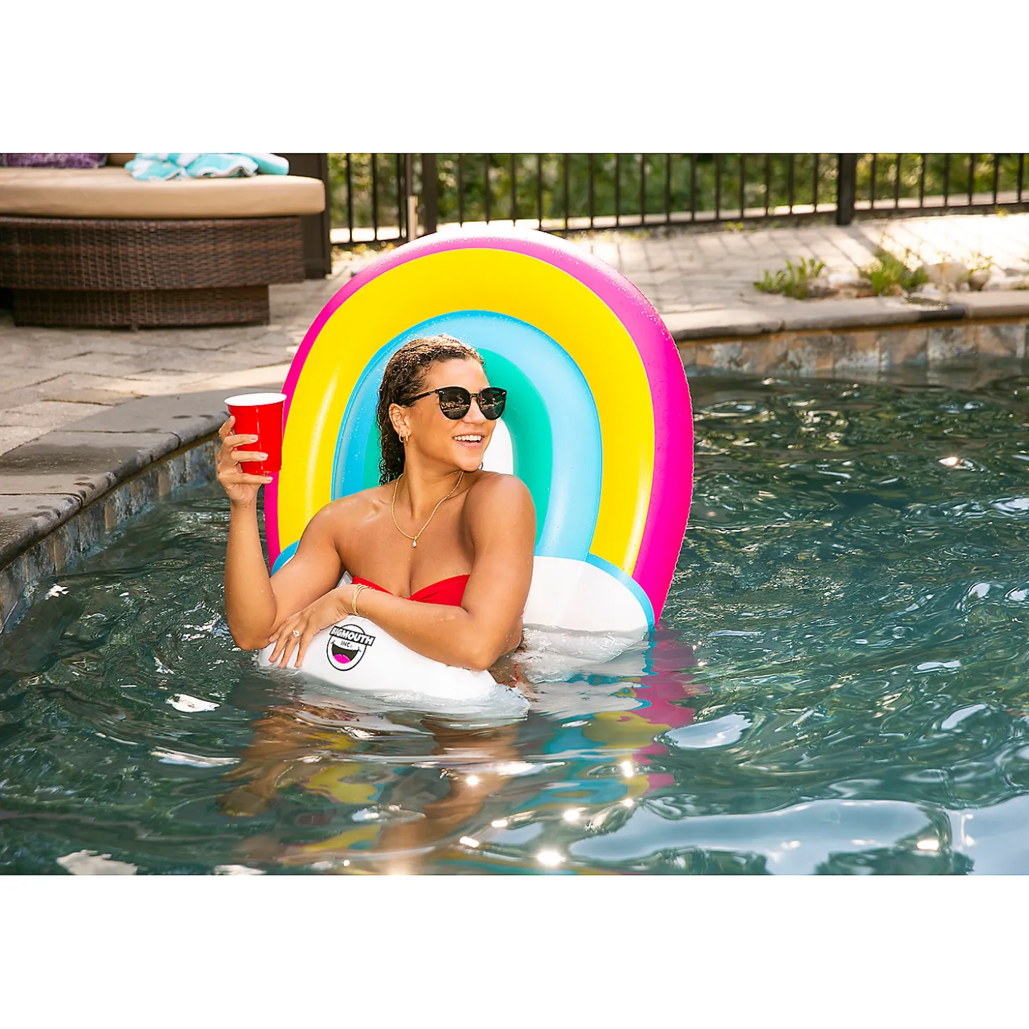 Bigmouth Rainbow Saddle Seat Pool Float