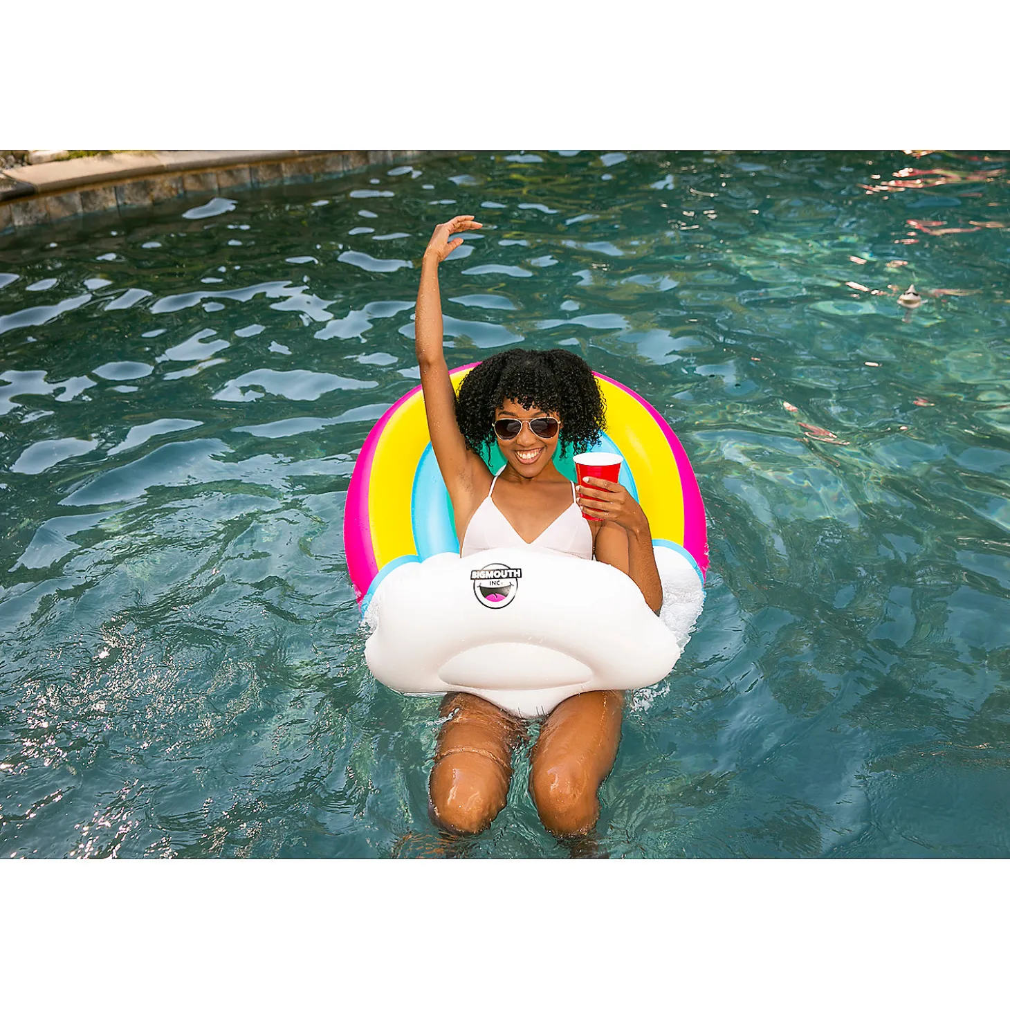 Bigmouth Rainbow Saddle Seat Pool Float