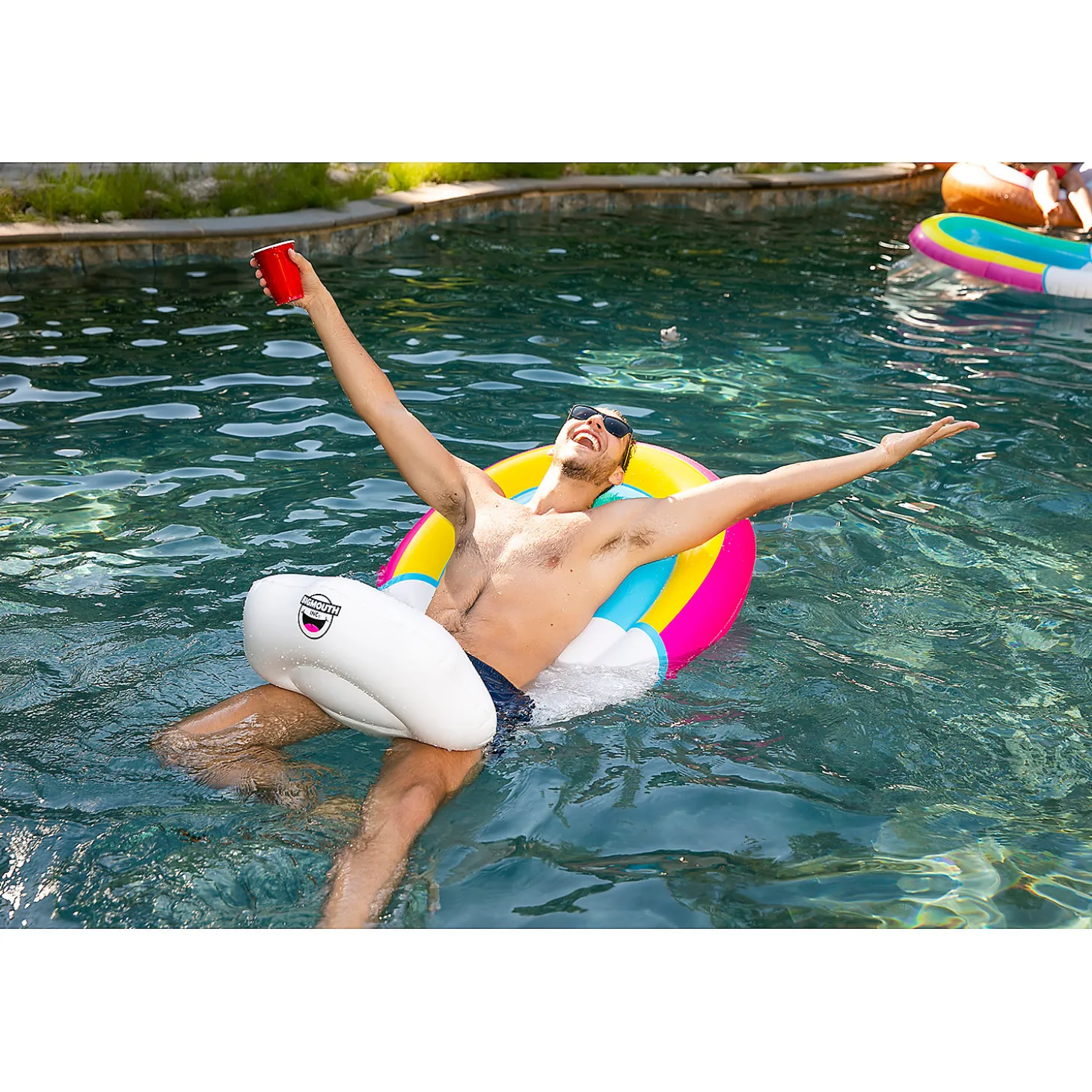 Bigmouth Rainbow Saddle Seat Pool Float