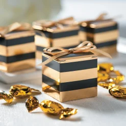 Black & Gold Favor Boxes - 24 Pc.