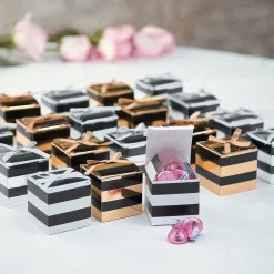 Black & Gold Favor Boxes - 24 Pc.