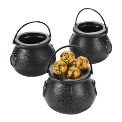 Black Cauldron Bpa-Free Plastic Candy Buckets - 12 Pc.