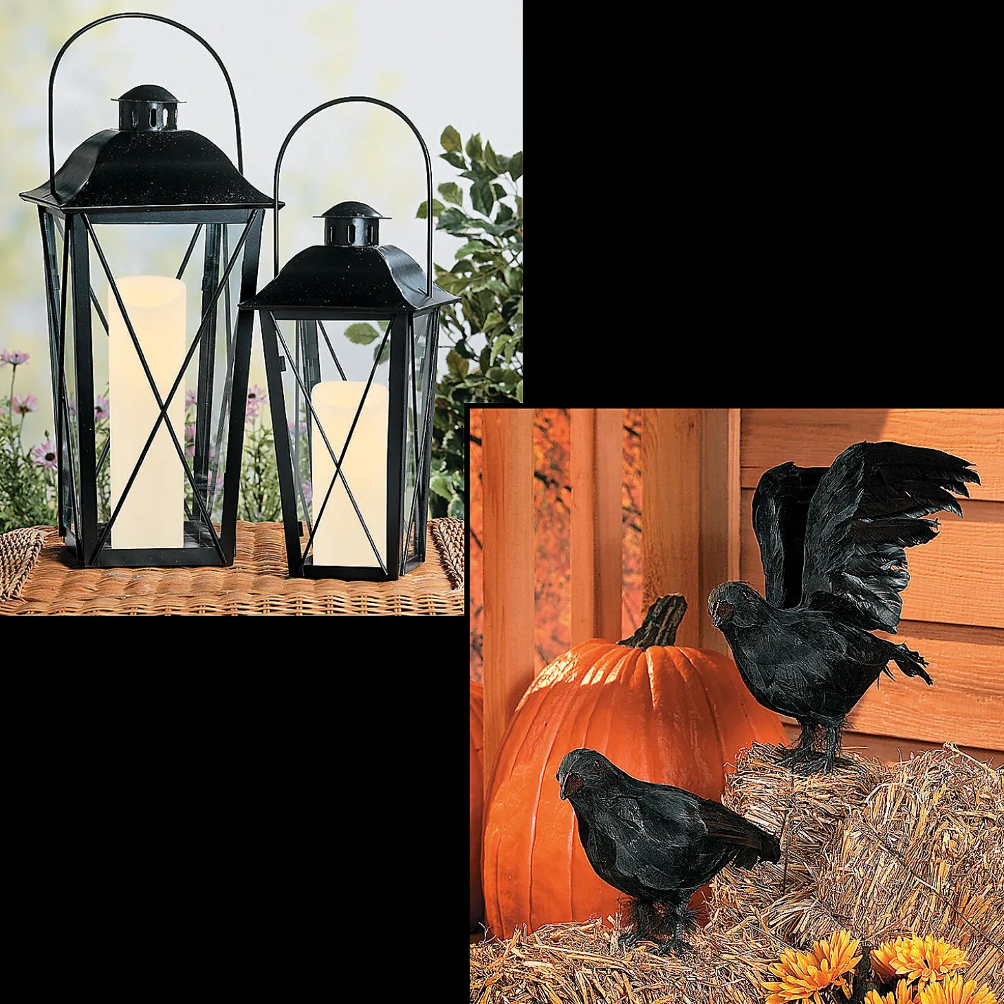 Black Lanterns & Crows Decorating Kit - 4 Pc.