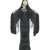 Black Reaper With Moving Mouth Halloween Decoration