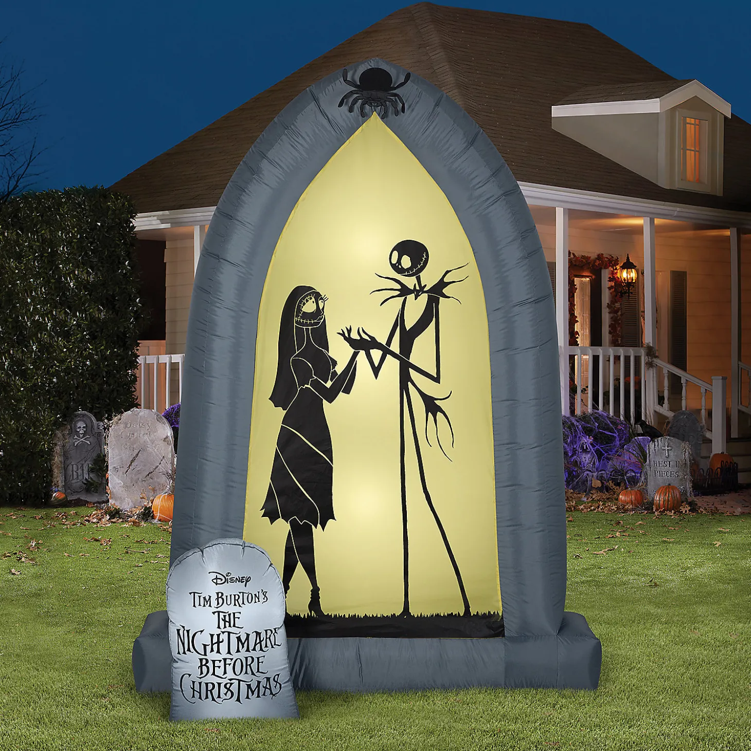 Blow Up Inflatable Nightmare Before Christmas Jack & Sally Arch Outdoor Yard Decoration