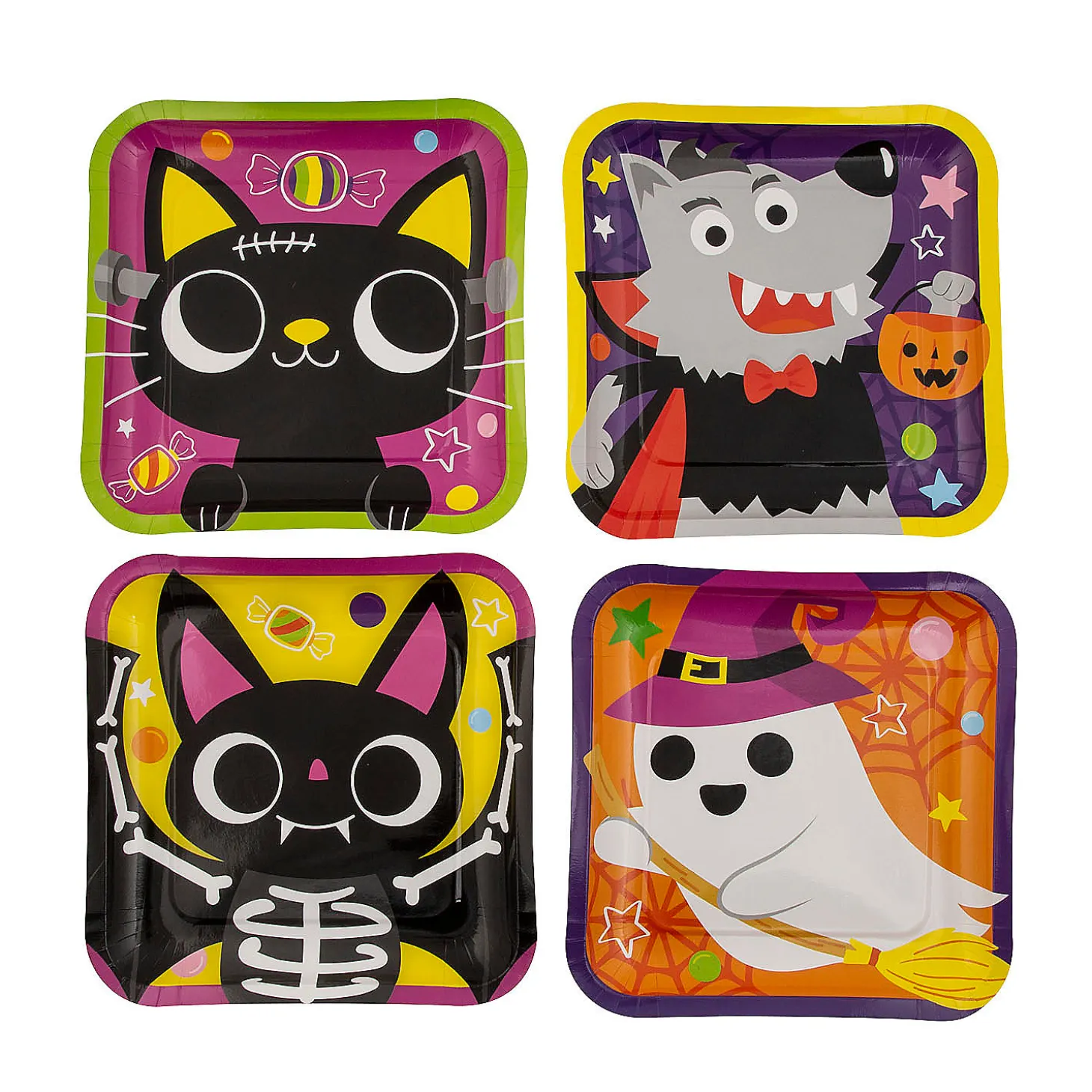 Boo Crew Halloween Party Square Paper Dinner Plates - 8 Ct.