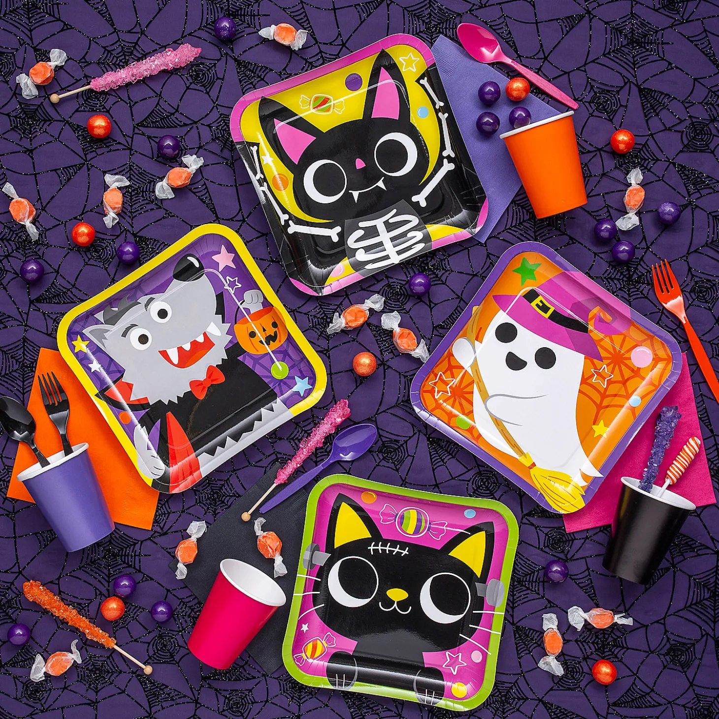 Boo Crew Halloween Party Square Paper Dinner Plates - 8 Ct.