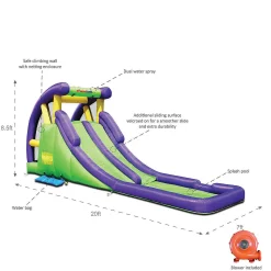 Bounceland Double Water Slide With Splash Pool