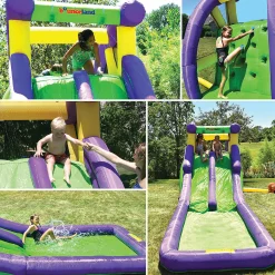 Bounceland Double Water Slide With Splash Pool