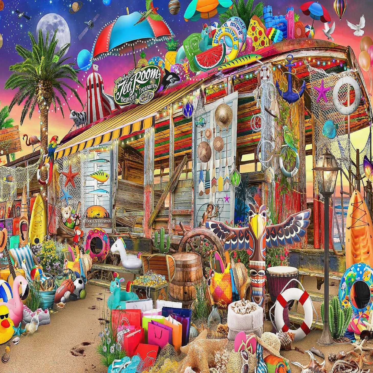 Brain Tree - Beach Fantasy 1000 Piece Puzzle For Adults 27.5"Lx19.5"W