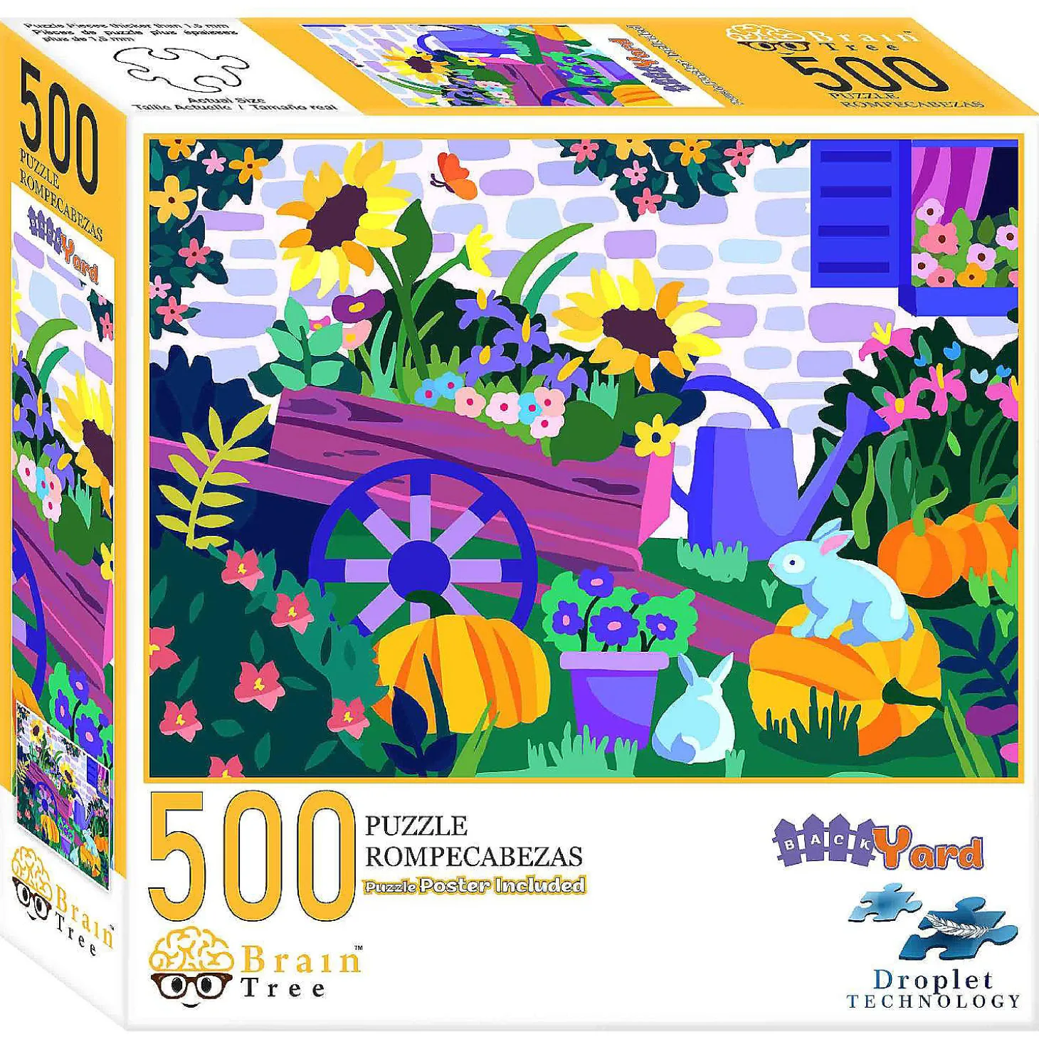 Brain Tree-Backyard 500 Piece Jigsaw Puzzles For Adults19.5"Lx14.5"W