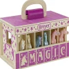 Breyer Unicorn Magic Wooden Carry Stable Playset W/ 6 Unicorns