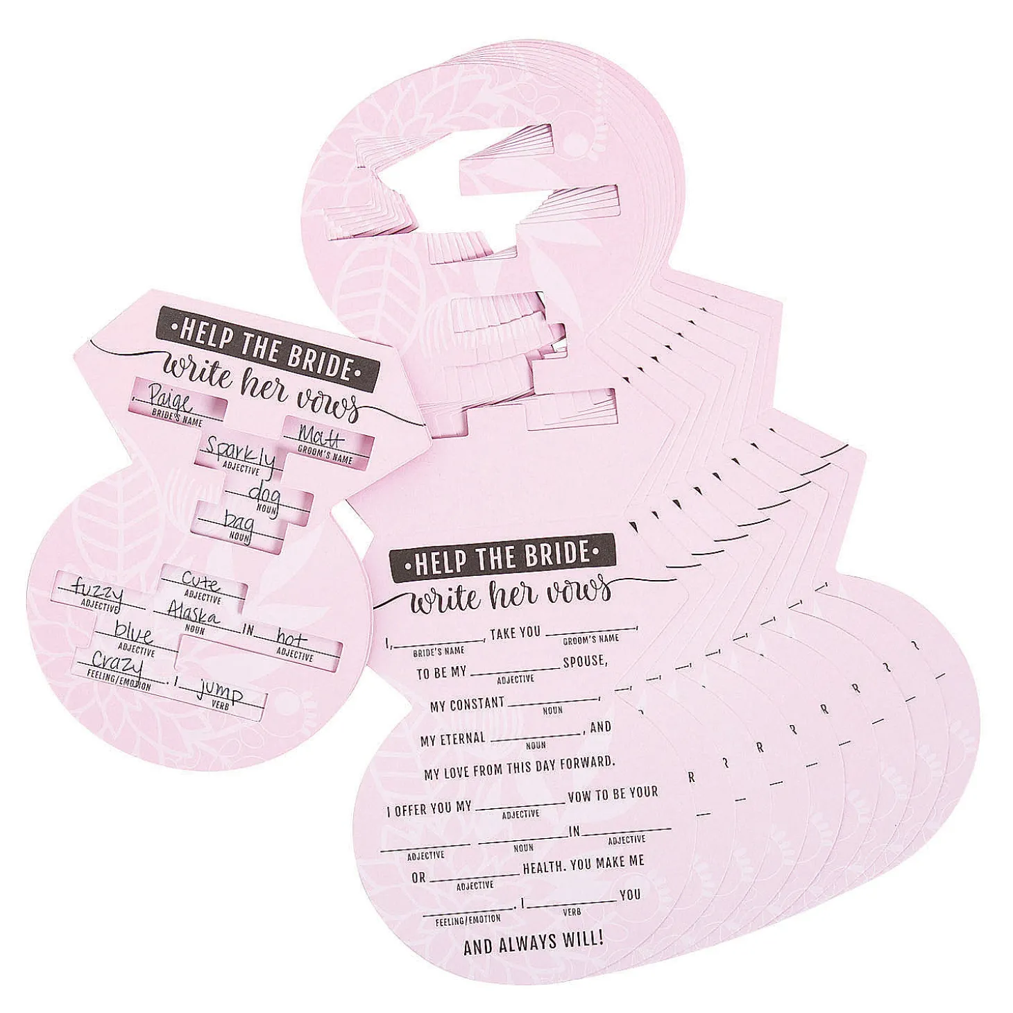 Bridal Shower Fill-In-The-Blank Vow Game - 24 Pc.