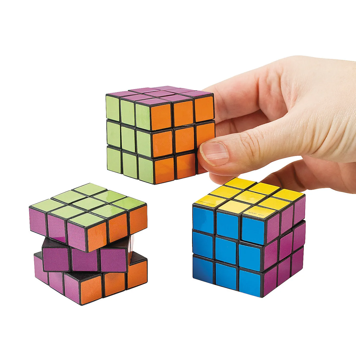 Bright Mini Puzzle Cubes - 12 Pc.