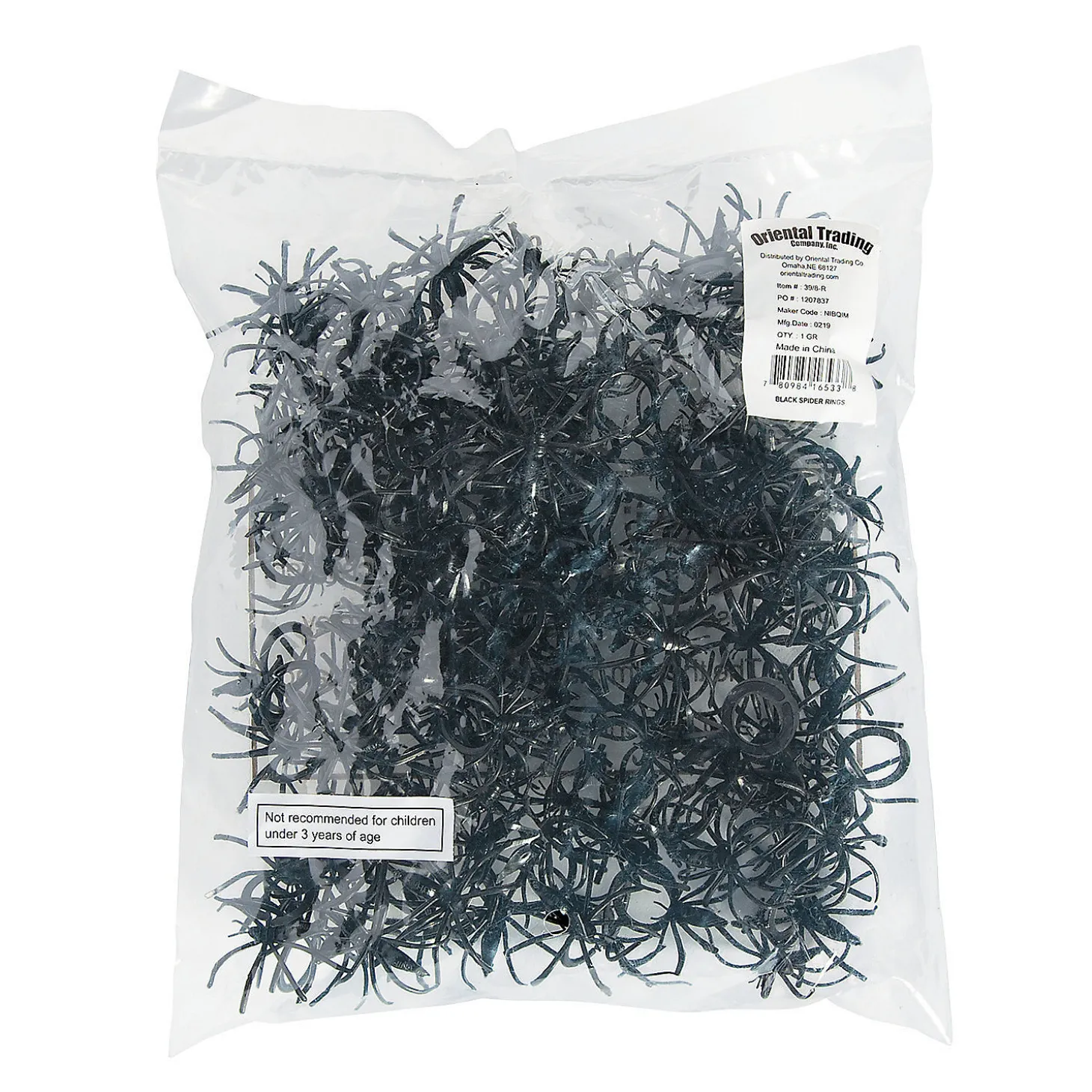 Bulk 144 Pc. Black Spider Rings