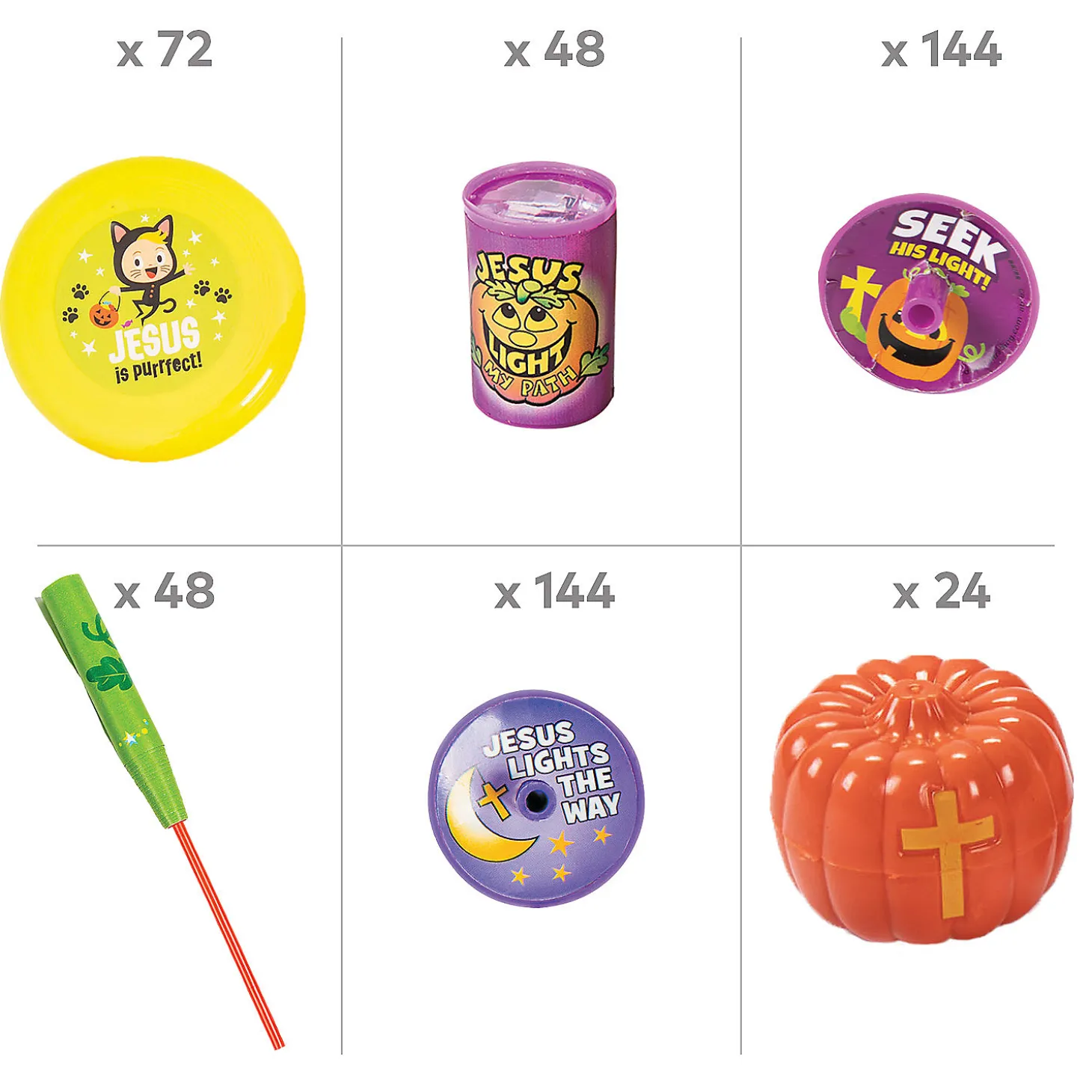 Bulk 288 Pc. Christian Pumpkin Halloween Toy Kit