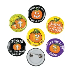 Bulk 48 Pc. Christian Pumpkin Glow-In-The-Dark Mini Buttons