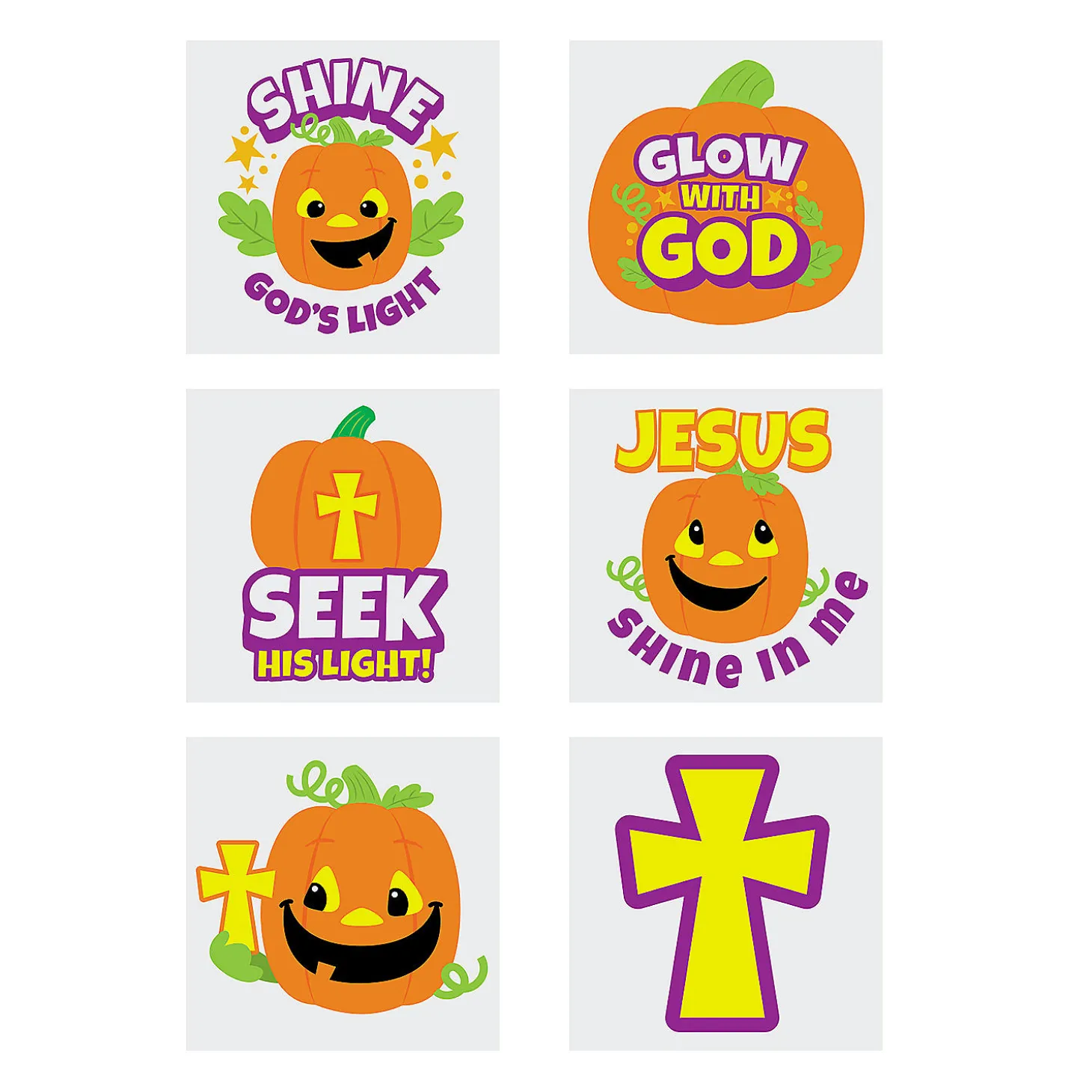 Bulk 72 Pc. Christian Pumpkin Temporary Tattoos