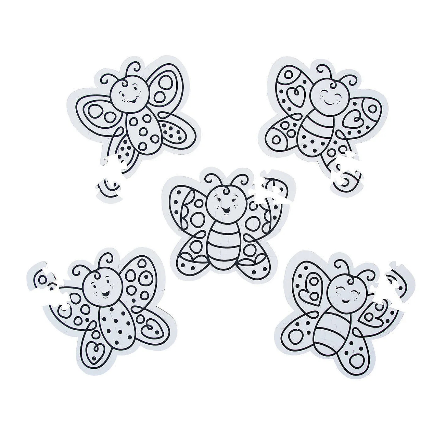 Bulk 50 Pc. Color Your Own Butterfly Jigsaw Puzzles