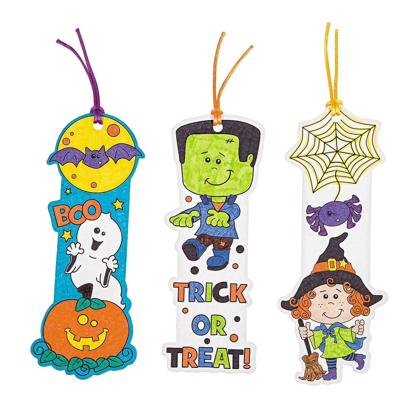 Bulk 50 Pc. Color Your Own Halloween Friends Bookmarks