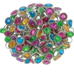 Bulk 72 Pc. Colorful Rhinestone Rings