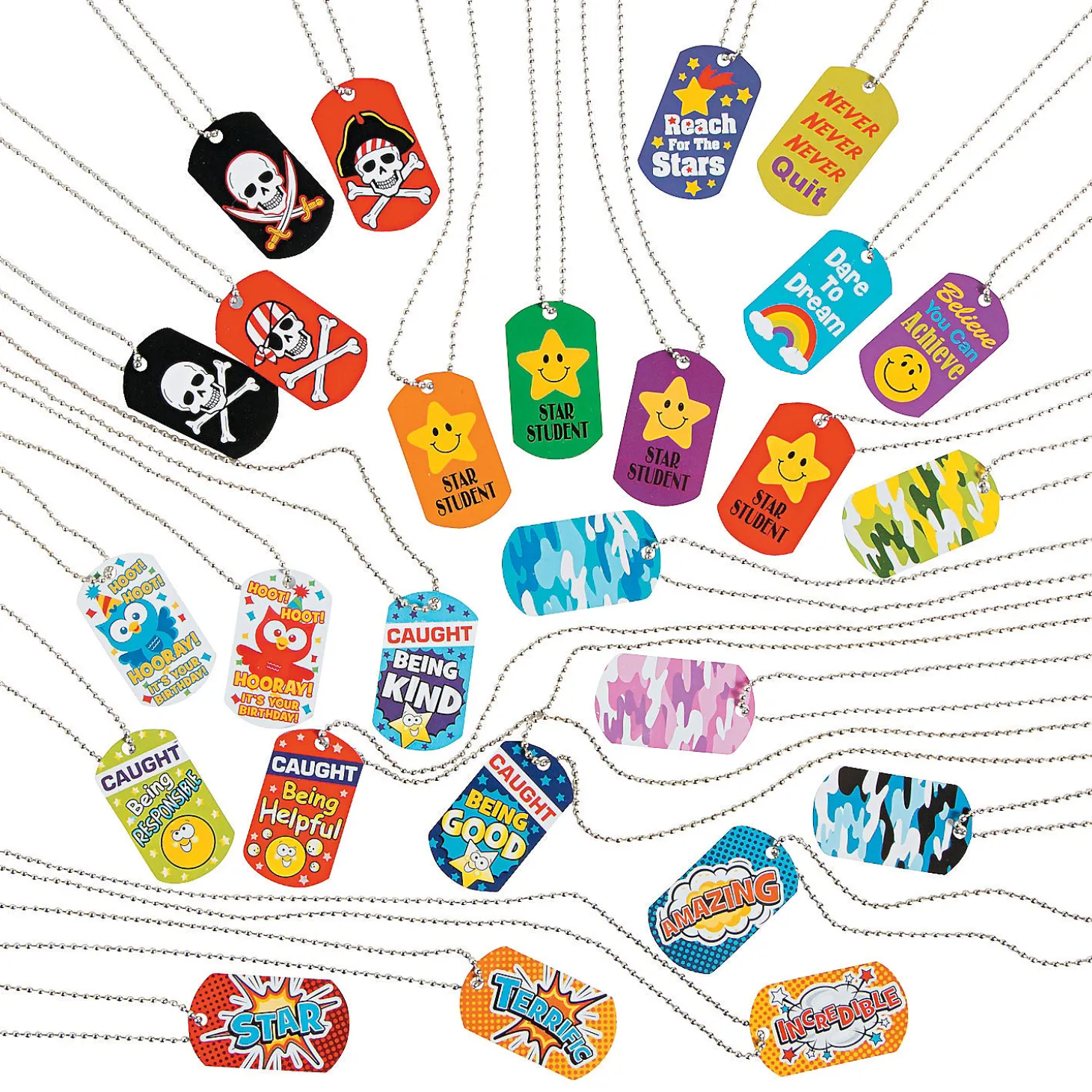 Bulk 100 Pc. Dog Tag Necklace Assortment